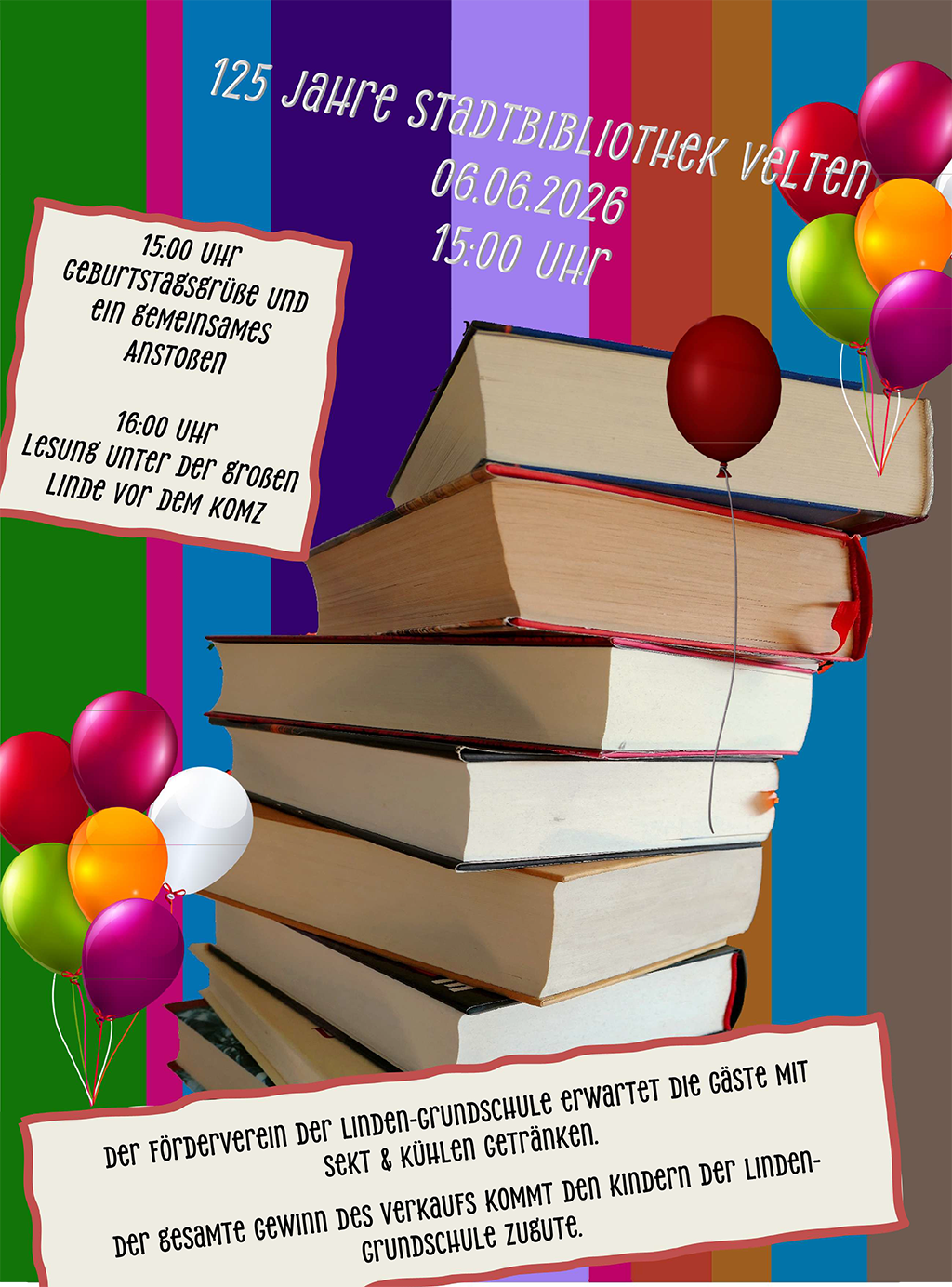 Plakat 125 Jahre Stadtbibliothek Velten